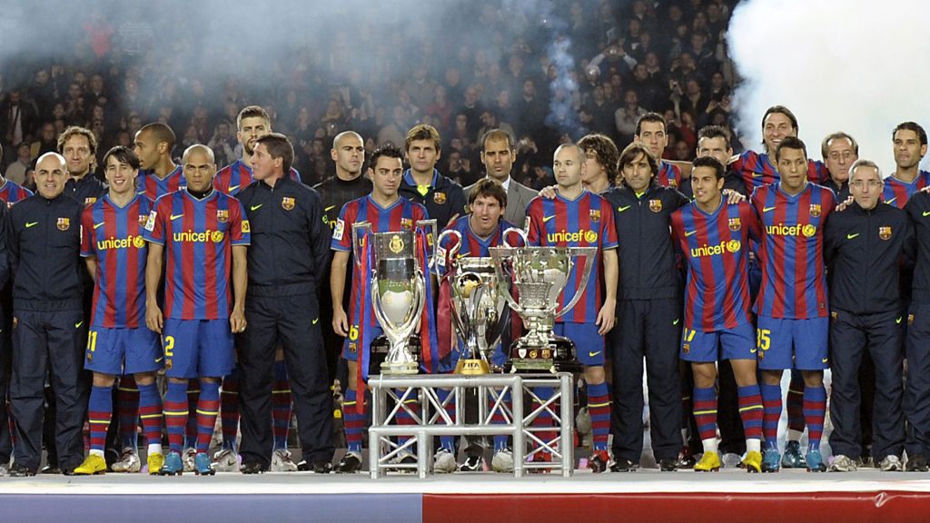 El Barça, en la celebración del "sextete" | Imagen via FC Barcelona