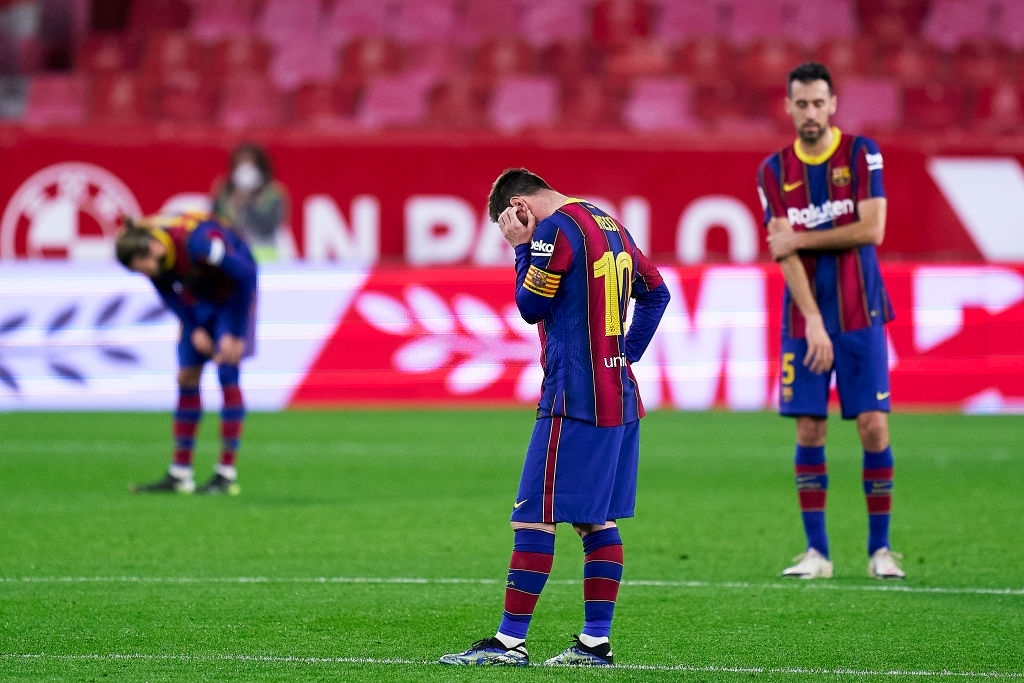El Barça paga caro los errores ante el Sevilla. Fuente: Getty Images