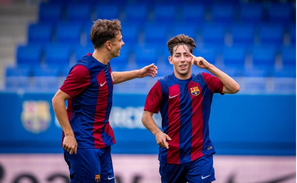 Dani Rodríguez celebrando su gol || Sara Gordon FC Barcelona