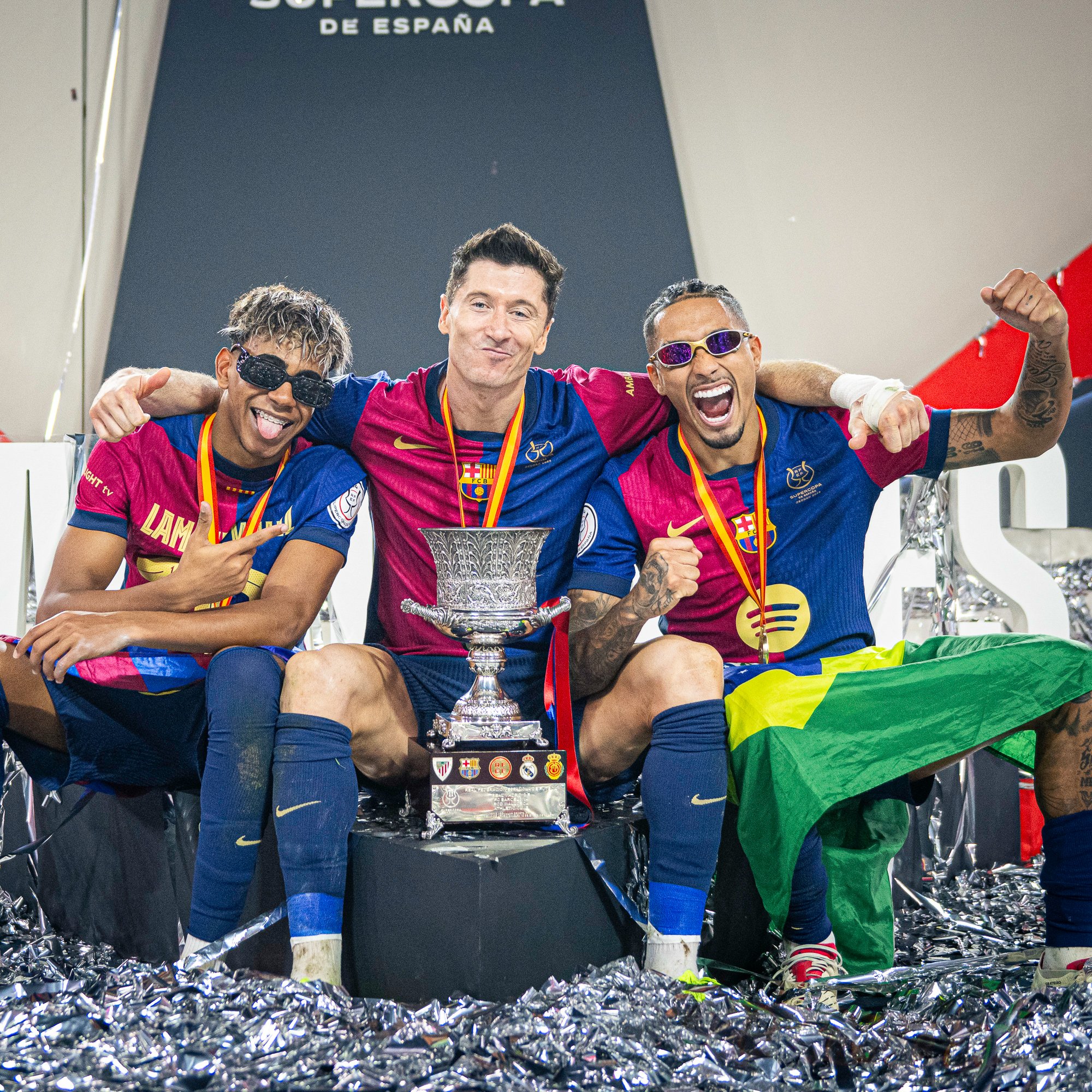Lamine Yamal, Lewandowski y Raphinha, el tridente más en forma del mundo brilla en la Supercopa ante el Madrid